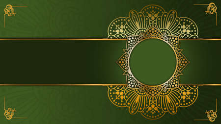 luxury ornamental mandala design background in gold colorのイラスト素材