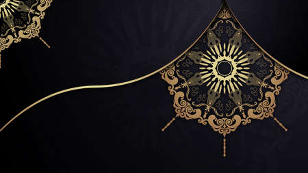 luxury ornamental mandala design background in gold colorのイラスト素材