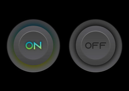 Start Stop On Off Button 3d Vector Illustrationのイラスト素材