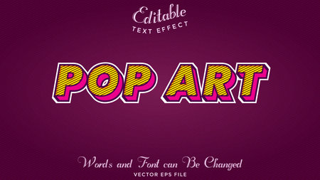editable text effect template, pop artのイラスト素材