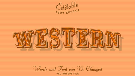 Western Retro Style editable text effect templateのイラスト素材