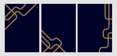 Vintage Striped Backgrounds, Posters, Banner Samples, Retro Colors from the 1970s, Retro Perspective Linesのイラスト素材