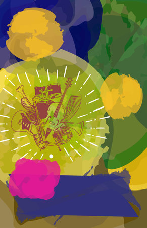 Summer bright party poster. Club night flyer. Abstract gradients waves music background.のイラスト素材
