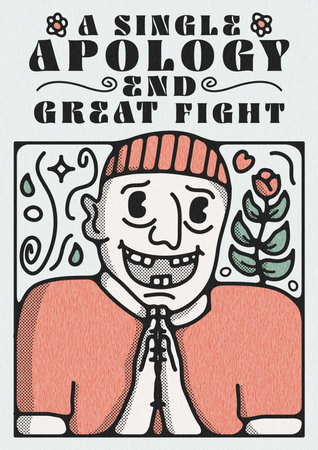 Quotes Retro Tshit Design - A Single Apology End Great Fightのイラスト素材