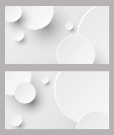 White abstract modern circle neumorphism elements presentation backgroundのイラスト素材