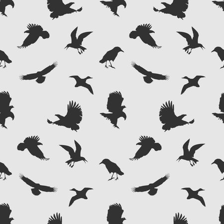 Seamless Set Birds.Vector illustration Wallpaper and Backgroundのイラスト素材