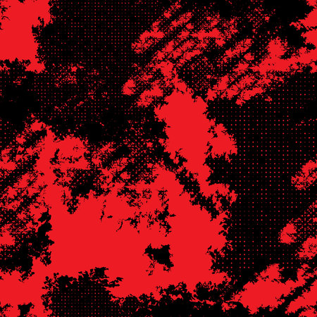 Seamless Pattern Grunge Red with Dotsのイラスト素材