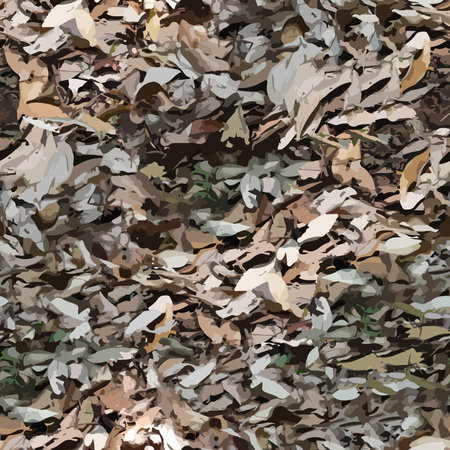 Realistic camouflage Seamless forest pattern. Branches and Oak leaves. Useable for hunting and wildlife photography purposes. Seamless vector illustration. Clothing style masking cのイラスト素材
