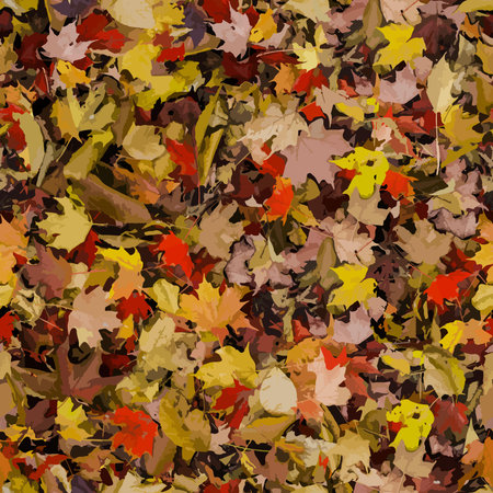 Realistic camouflage Seamless forest pattern. Branches and Oak leaves. Useable for hunting and wildlife photography purposes. Seamless vector illustraのイラスト素材