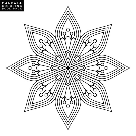 Flower Mandala. Vintage decorative elements. Oriental pattern, vector illustration. Islam, Arabic, Indian, moroccan,spain, turkish, pakistan, chinese, mystic, ottoman motifs. Coloring book pageのイラスト素材