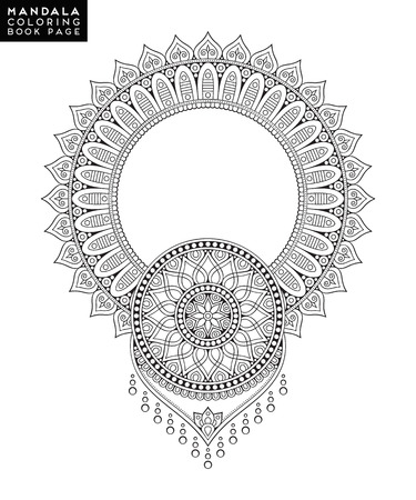 Flower Mandala. Vintage decorative elements. Oriental pattern, vector illustration. Islam, Arabic, Indian, moroccan,spain, turkish, pakistan, chinese, mystic, ottoman motifs. Coloring book pageのイラスト素材