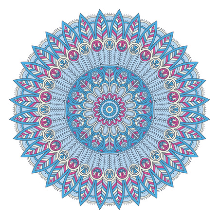 Flower Mandala. Vintage decorative elements. Oriental pattern, vector illustration. Islam, Arabic, Indian, moroccan,spain, turkish, pakistan, chinese, mystic, ottoman motifs. Coloring book pageのイラスト素材