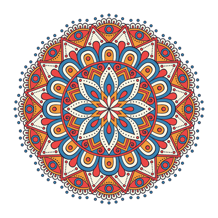 Flower Mandala. Vintage decorative elements. Oriental pattern, vector illustration. Islam, Arabic, Indian, moroccan,spain, turkish, pakistan, chinese, mystic, ottoman motifs. Coloring book pageのイラスト素材