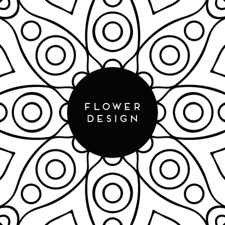 Vector mandala black backgroundのイラスト素材