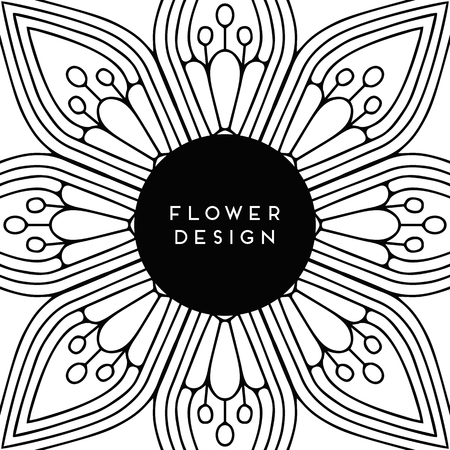 Vector mandala black backgroundのイラスト素材