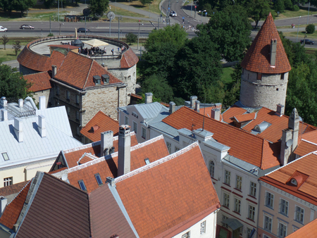 Beautiful Tallinn city view from the top, Estoniaの写真素材