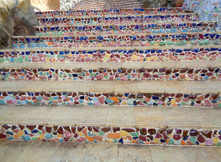 Multi Color Mosaic Stairway to the upper level, Backgroundの写真素材