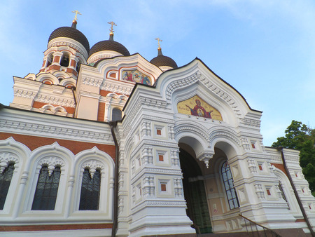 Beautiful Orthodox Church in Tallinn, Estoniaの写真素材
