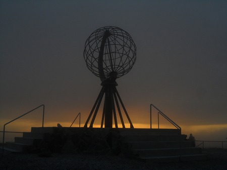 Chasing the Midnight Sun at North Cape of Norwayの写真素材