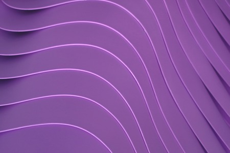 Artistic curved lines of the piled up purple color plastic bowls, for pattern and backgroundの写真素材