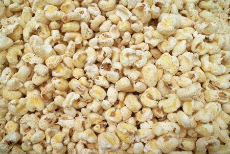 Heap of Pasankallas or Bolivian Popcorn Selling at the Local Market of Copacabana Town, Bolivia,...