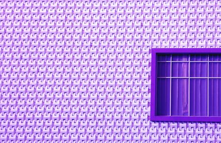 Purple window on modern style facade with copy space for textの写真素材