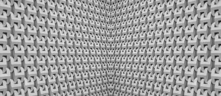 Artistic Diminishing Perspective of a Symmetry 3D Architectural linesの写真素材