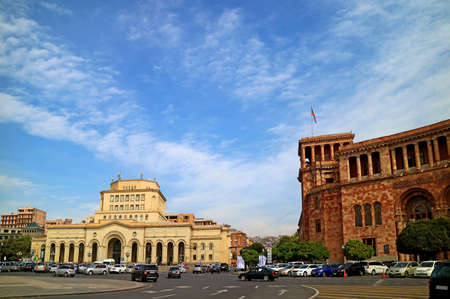 Republic Square in Downtown Yerevan with the Group of Stunning Architecture, Yerevan, the Capital City of Armeniaのeditorial素材
