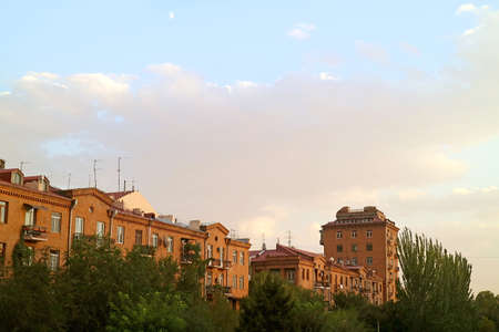 Impressive Yerevan Skyline As Seen From the Yerevan Cascade, the Iconic Landmark of Yerevan, Armeniaの写真素材