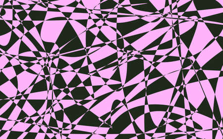Futuristic chaotic shapes and lines of pink and black abstract background