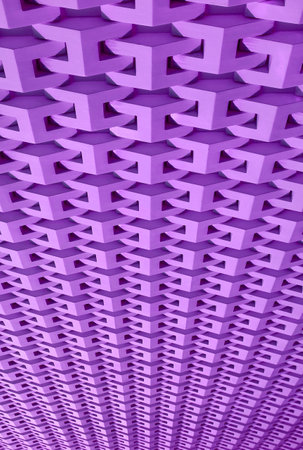 High angle lavender purple wall 3D pattern surface for background and wallpaperの写真素材