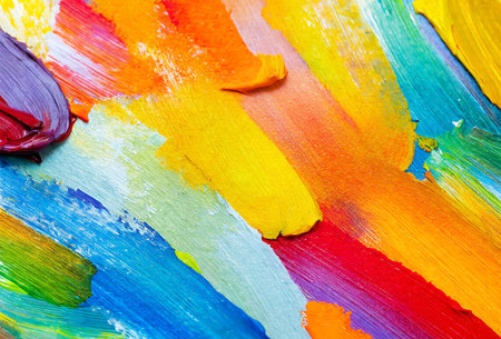 Illustration of Colorful Oil Painting Brushstrokesの素材