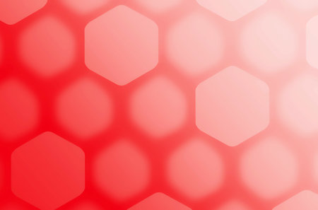 Illustration of Gradient Red 3D Hexagon Pattern for Abstract Backgroundの写真素材