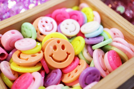 Pastel Colored Smiling Face Beads for DIY Beading Workshop