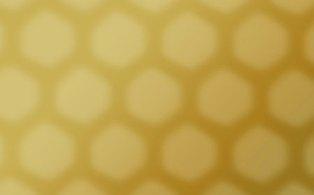 Illustration of gradient honey brown 3D various sized hexagon shape pattern