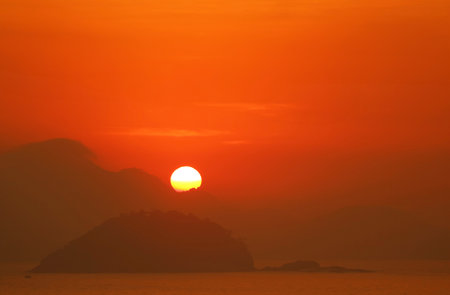 Gorgeous sunrise over the oceanの写真素材