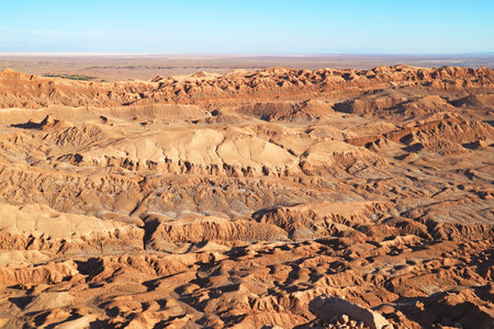 Amazing Rock Formations at Valle de la Luna or Valley of the Moon, Atacama Desert, Los Flamencos National Reserve, Northern Chile, South Americaの写真素材