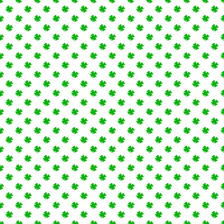 Seamless pattern of green four-leaf clover leaves on transparent backdrop, PNG fileの写真素材