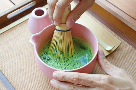 Whisking Japanese Matcha Tea Powder with CHASEN