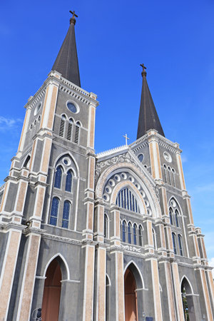Cathedral of the Immaculate Conception, Significant Landmark in the City of Chanthaburi, Thailandの写真素材