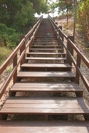 Wooden stairway of the leading on to the boardwalk