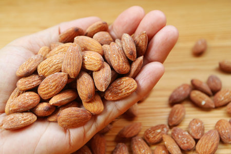Almond Nuts, one of a Nutrient-dense Foods and Good Source of Vegan Proteinの写真素材
