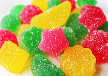 Delectable Colorful Fruity Flavored Sugar Coating Soft Jelly Candiesの写真素材