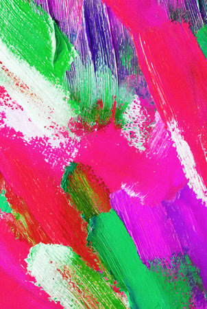 Whispers Beneath the Surface, Illustration of Pink and Green Oil Painting Brushstrokesの素材