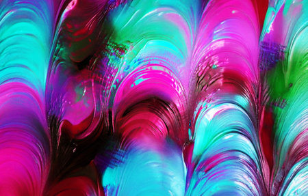 Dreaming of Hot Pink and Cyan Peacock's Tail in Motionの素材