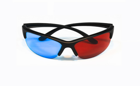 3d glasses on white background