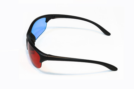3d glasses on white backgroundの写真素材