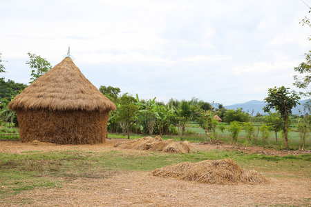 straw house , village hutの写真素材