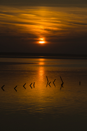 Russian Nature - Beautiful sunset, near Pereslavl-Zalessky-town, Russiaの写真素材
