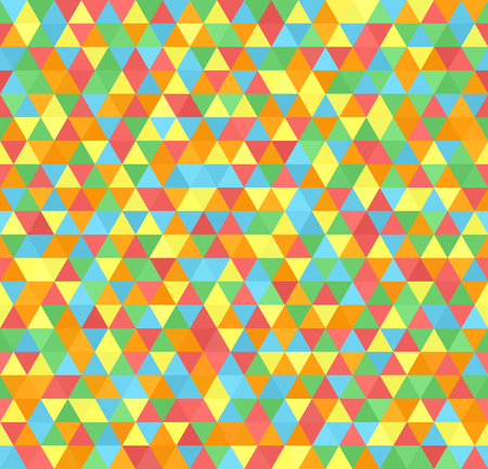 Triangle pattern. Vector seamless background with red, orange, yellow, green, blue trianglesのイラスト素材